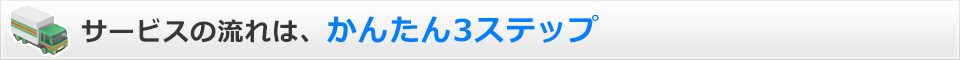 サービスの流れは、かんたん3ステップ